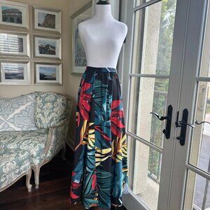 Rachel Zoe A-Line Maxi Tropical Floral Print Skirt Size S